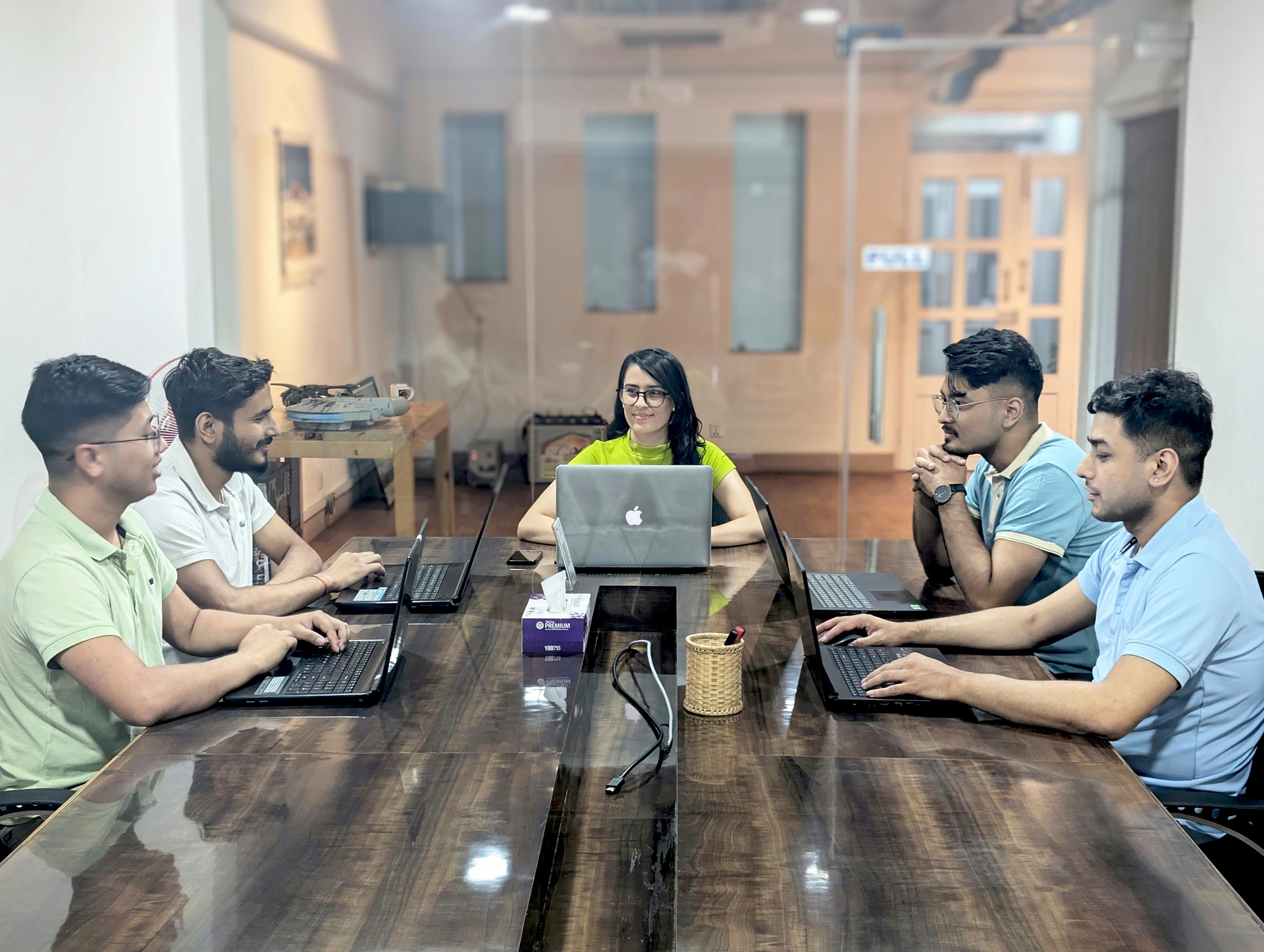 Project manager leading a meeting