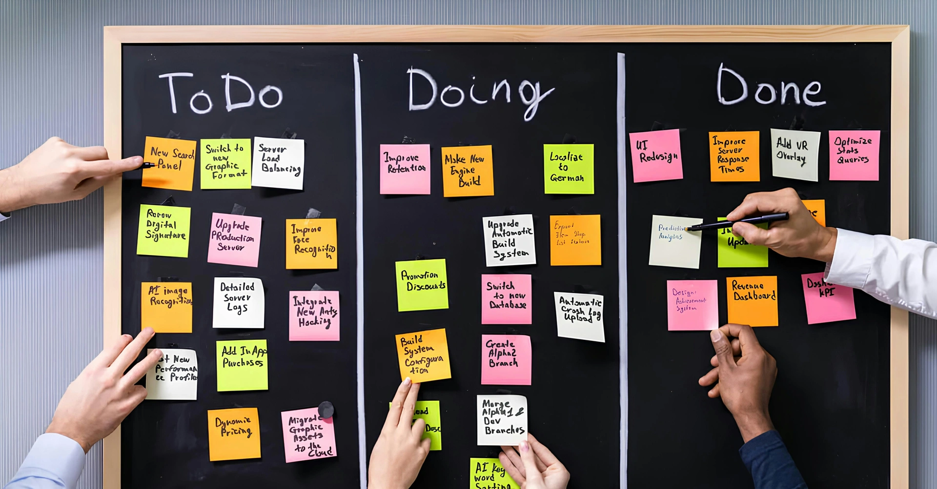 Project manager tracking workflow milestones, scrum boards, and team documentation